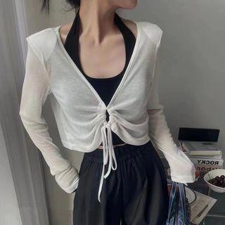 Tie Front Cardigan / Tank Top
