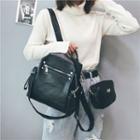 Faux Leather Backpack / Mini Backpack / Crossbody Bag / Set