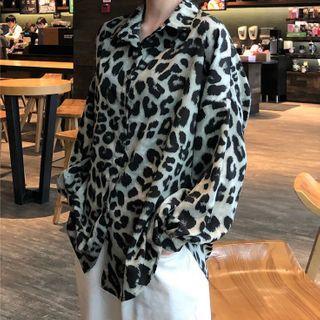 Leopard Print Shirt Green - One Size