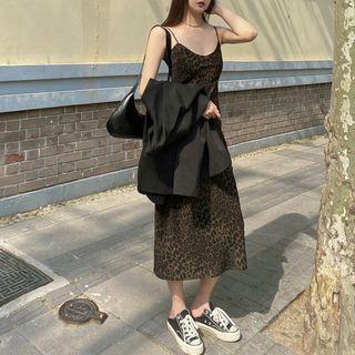 Spaghetti Strap Leopard Print Mini Sheath Dress (various Designs)