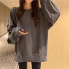 Plain Pullover Dark Gray - One Size