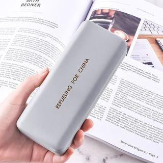 Lettering Hard Shell Eyeglasses Protective Case Gray - One Size