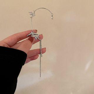 Bird Rhinestone Alloy Cuff Earring 1 Pc - Right - Silver - One Size