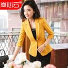 Single-button Blazer / Boot-cut Dress Pants / Camisole