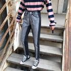 Color Panel High Waist Jeans