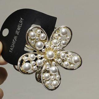 Faux Pearl Flower Hair Claw Flower - One Size