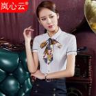Set: Short-sleeve Shirt + Dress Pants / Double-breasted Skirt
