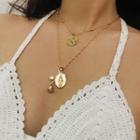 Coin & Rose Layered Necklace
