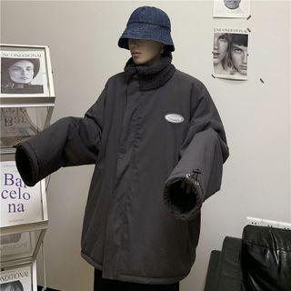 Reversible Stand Collar Fleece Zip-up Jacket