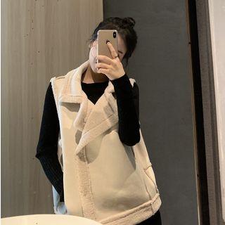 Fleece-lined Faux-suede Vest