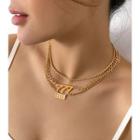Numerical Layered Alloy Necklace