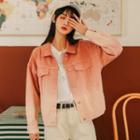 Gradient Denim Button-up Jacket