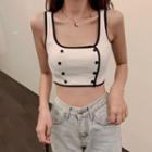 Sleeveless Crop Top White - One Size