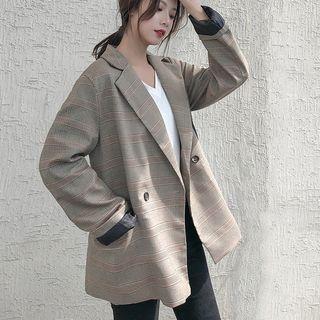 Two Buttoned Plaid Blazer