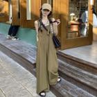 Wide-leg Jumpsuit Pants - Coffee - One Size