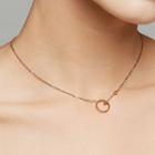 Alloy Geometric Pendant Necklace Rose Gold - One Size