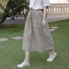 High Waist Floral Midi Skirt
