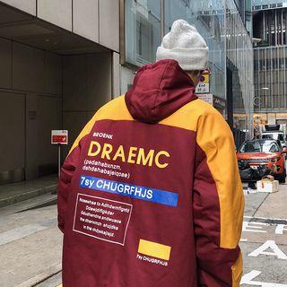 Letter Zip Placket Hoodie