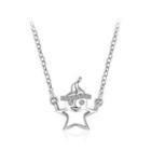 925 Sterling Silver Santa Necklace With Austrian Element Crystal Silver - One Size