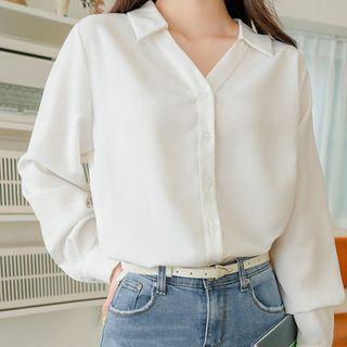 V-neck Monotone Shirt