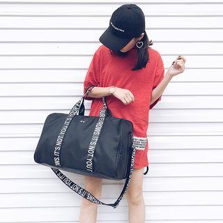 Letter Strap Faux-leather Carryall Bag