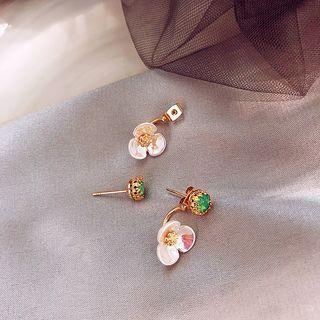 Faux Crystal Shell Flower Swing Earring
