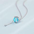 Faux Crystal Pendant Sterling Silver Necklace Silver & Blue - One Size