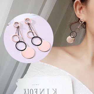 Hoop Drop Earring Rose Gold - One Size
