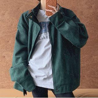 Stand-collar Oversized Long-sleeve Cargo Jacket