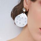 Embellished Disc Dangle Earring 1 Pair - As Shown In Figure - One Size