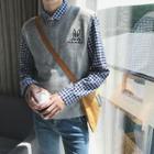 Embroidered Sleeveless Knit Vest
