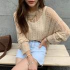 Net Knit Summer Sweater Beige - One Size