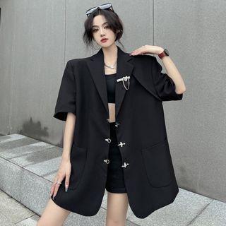 Short-sleeve Blazer / Heart Brooch