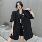 Short-sleeve Blazer / Heart Brooch