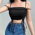 Strappy Drawstring Cropped Camisole Top