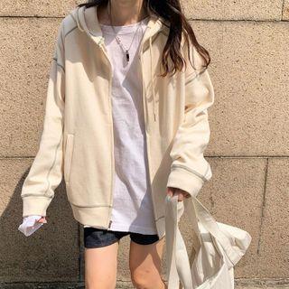 Contrast Trim Loose-fit Hoodie