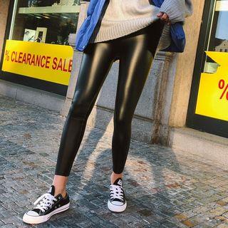 Faux-leather Leggings One Size