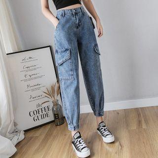 High-waist Harem Cargo Jeans