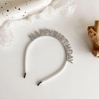 Birthday Rhinestone Party Headband Silver - One Size