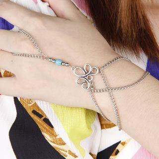 Alloy Layered Ring Bracelet E0282 - Silver - One Size