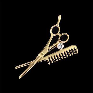Hairdressing Tool Brooch