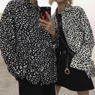 Couple Matching Leopard Print Long-sleeve Shirt