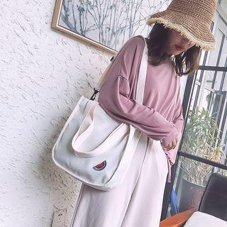 Two-way Embroidered Canvas Tote Bag