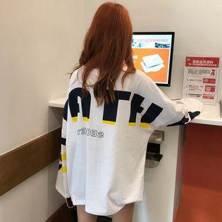Lettering Long-sleeve Loose-fit T-shirt