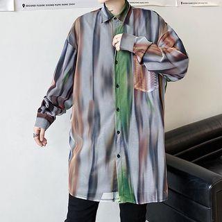 Colored Oversized Long-sleeve Shirt