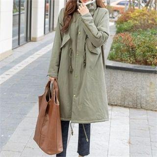 Buckled-neck Fleece-lined Safari Jacket