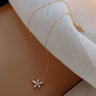 Rhinestone Star Necklace Gold Plating - As Shown In Figure - One Size