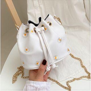 Chain Floral Bucket Bag