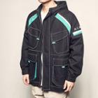 Hooded Chinese Character Zip Jacket