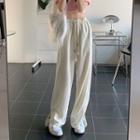 High Waist Slit Loose Fit Sweatpants